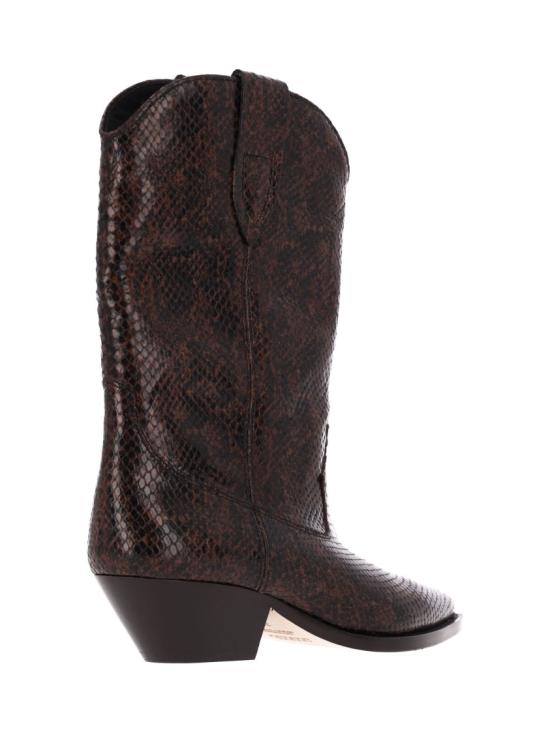 26FW 이자벨마랑 두에르토 텍스쳐드 레더 힐 웨스턴 부츠 BO0003FA D3A32S11MA Brown - ISABEL MARANT