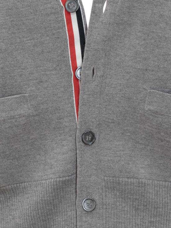 26FW 톰브라운 울 4바 브이넥 가디건 MKC160A 00014 055 LIGHT GREY DOM - THOM BROWNE