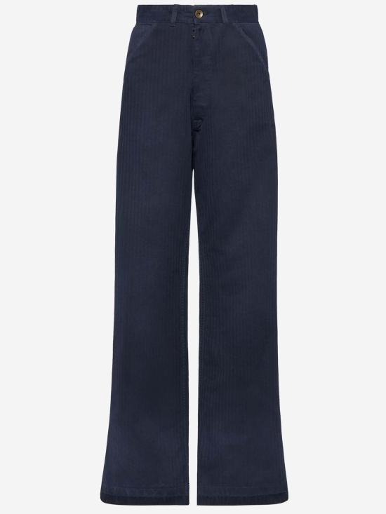  마르지엘라 스트레이트 팬츠 메종  코튼 헤링본 팬츠 네이비 - MAISON MARGIELA