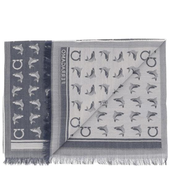 26FW 살바토레 페라가모 머플러/스카프 520184002 Grey - SALVATORE FERRAGAMO