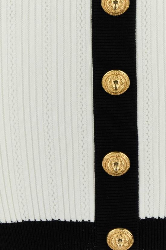  발망 숏 스커트 비스코스 블렌드 미니 스커트 블랑/느와르 - BALMAIN