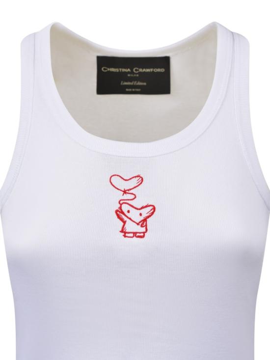 26FW Christina Crawford 탑 01LOVI2526 White - CHRISTINA CRAWFORD