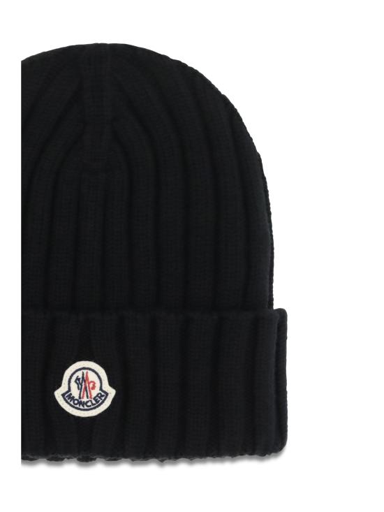 26FW 몽클레어 로고 울 비니 L20933B00036A9327 999 BLACK - MONCLER