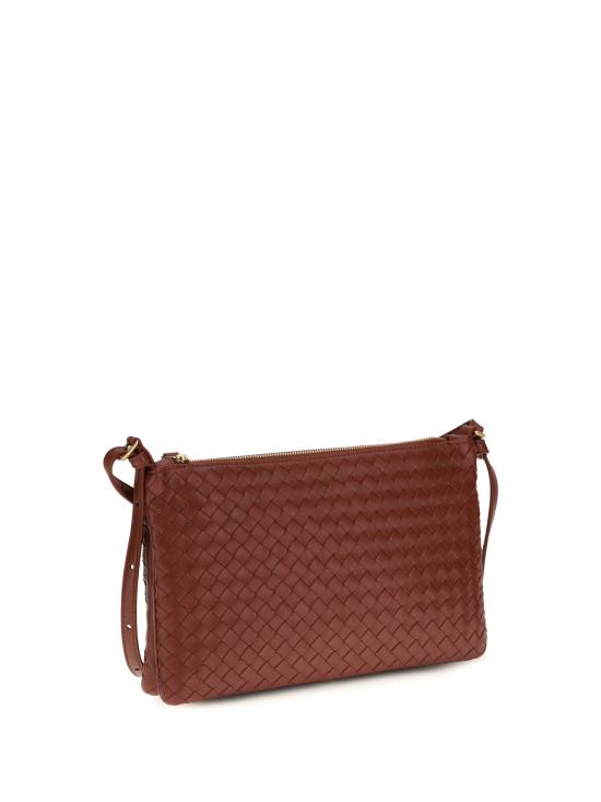  보테가베네타 가방 Bottega Veneta 인트레치아토 송아지 가죽 숄더백 라바 레드/브라스 - BOTTEGA VENETA