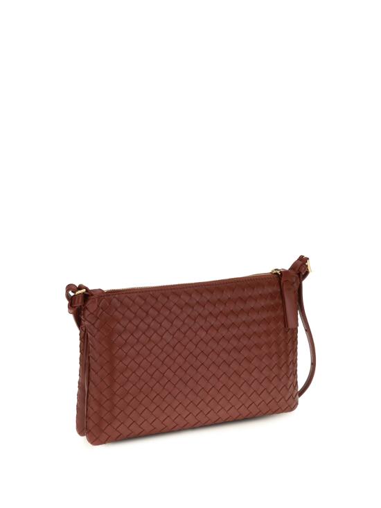  보테가베네타 가방 Bottega Veneta 인트레치아토 송아지 가죽 숄더백 라바 레드/브라스 - BOTTEGA VENETA