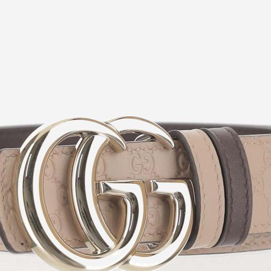  구찌 벨트 GG 모티브 양면 가죽  베이지 - GUCCI