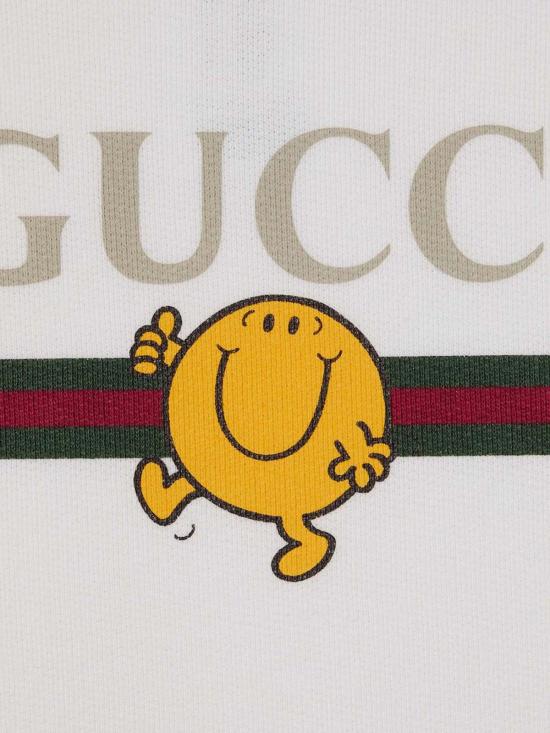  [키즈] 구찌 풀오버 키즈 프린트 코튼 스웨트셔츠 화이트/멀티컬러 - GUCCI