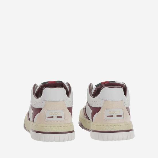  [키즈] 구찌 스니커즈 리 웹 가죽 스니커즈 - GUCCI