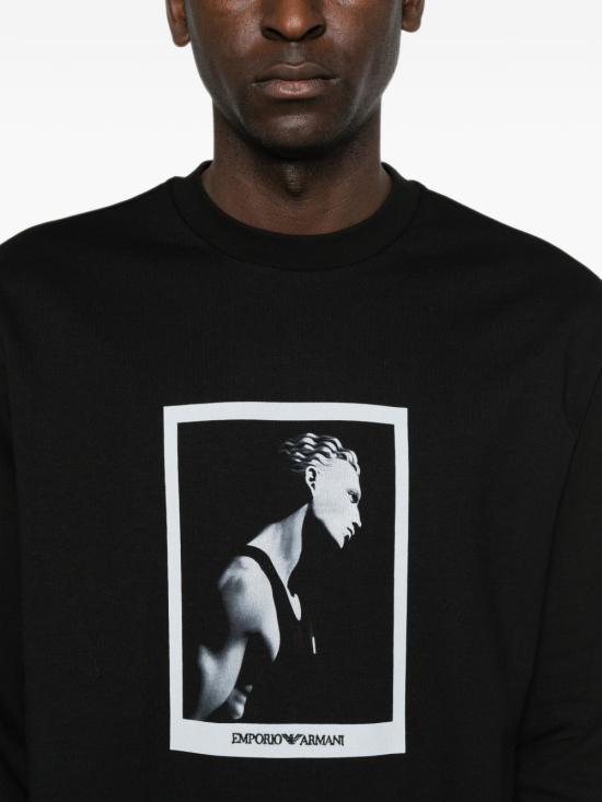 26FW 엠포리오 아르마니 긴팔 티셔츠 EM006933 AF27740FC302 BLACK - EMPORIO ARMANI
