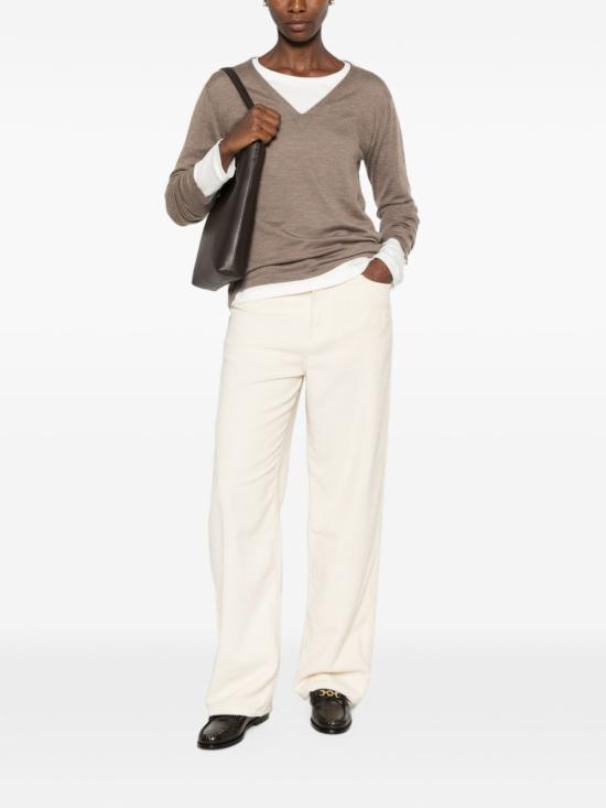 26FW 더로우 V넥 긴팔 니트 스웨터 R000702Y1026 TPM GREY - THE ROW