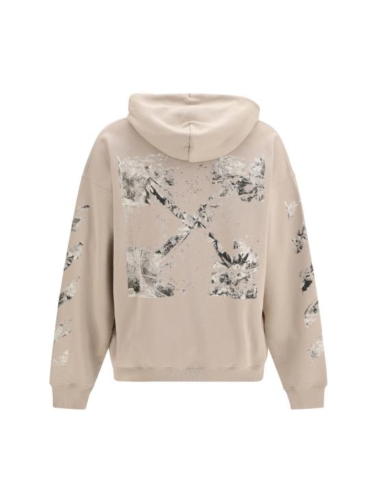 26FW 오프화이트 후드 티셔츠 OMBB085F26FLE00400 031 BEIGE - OFF WHITE