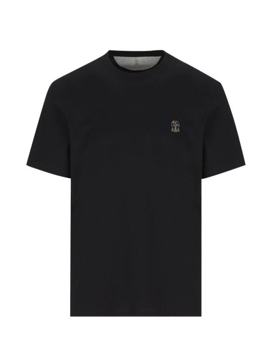 26FW 브루넬로 쿠치넬리 코튼 저지 크루넥 티셔츠 M0B138440 CZ178 BLACK