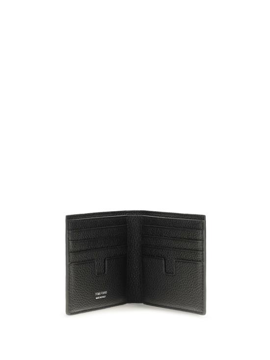  톰포드 남성지갑 톰 포드 T 라인 그레인드 가죽 반지갑 블랙 - TOMFORD