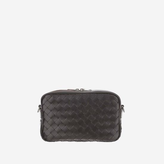  보테가베네타 가방 보테가 베네타 가죽 숄더백, 우븐 카프스킨, 다크 브라운 - BOTTEGA VENETA