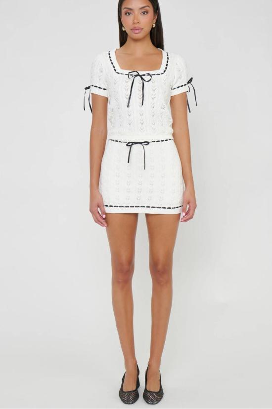  Mumu 숏팬츠 무무 시몬느 미니 스커트 아이보리/블랙 - OTHER BRANDS