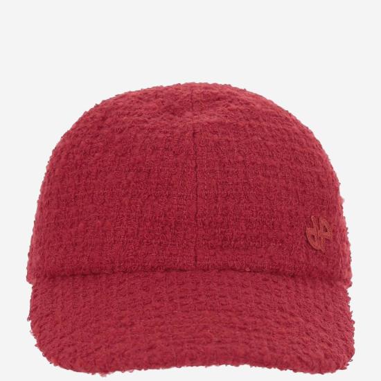 파투 모자 트위드 울 베이스볼 캡 레드 - PATOU