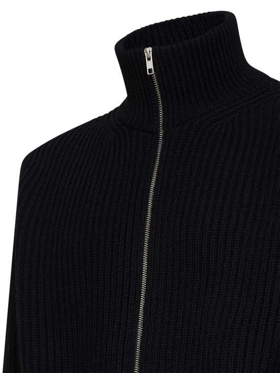  MM6 메종마르지엘라 가디건 Mm6 메종 마르지엘라 니트 지퍼업  울 블렌드 블랙 - MM6 MAISON MARGIELA