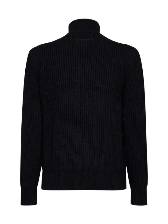  MM6 메종마르지엘라 가디건 Mm6 메종 마르지엘라 니트 지퍼업  울 블렌드 블랙 - MM6 MAISON MARGIELA