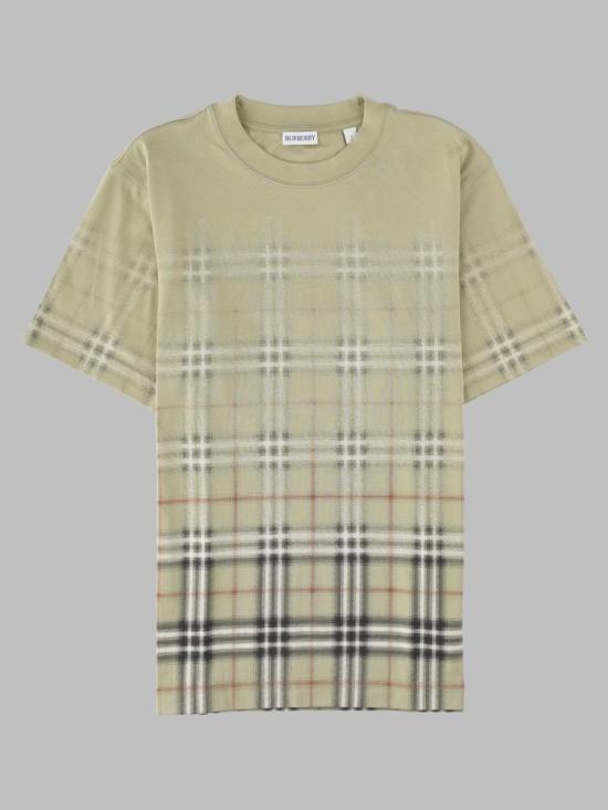 26FW 버버리 그라디언트 체크 코튼 티셔츠 8119023 C4053 BEIGE