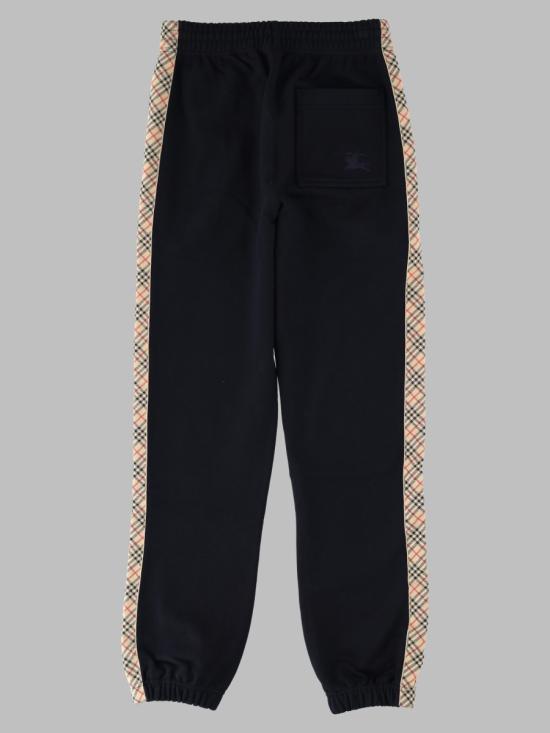 26FW 버버리 체크 트리밍 코튼 조깅 팬츠 8118995 A1222 BLUE - BURBERRY