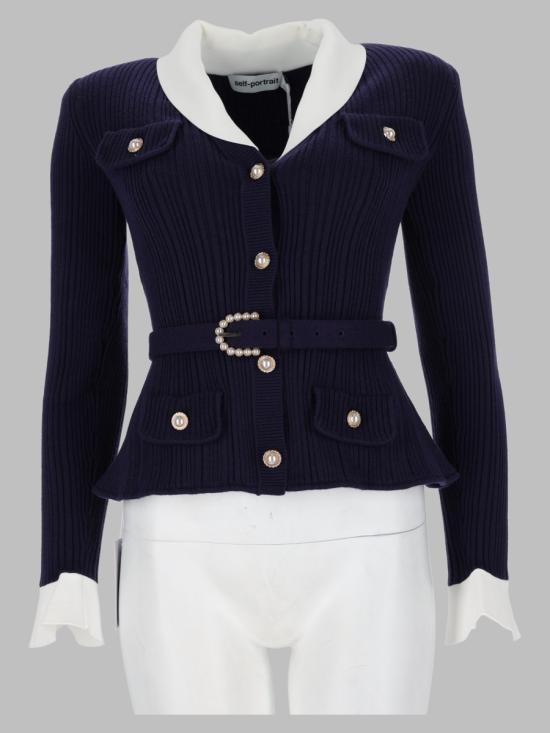 26FW 셀프 포트레이트 가디건 PF26 131C N NAVY BLUE