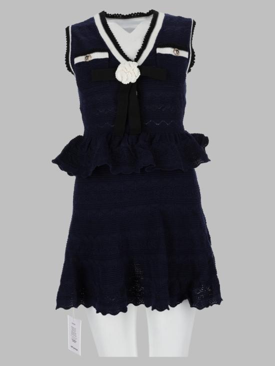 26FW 셀프 포트레이트 원피스 PF26 075S N NAVY BLUE