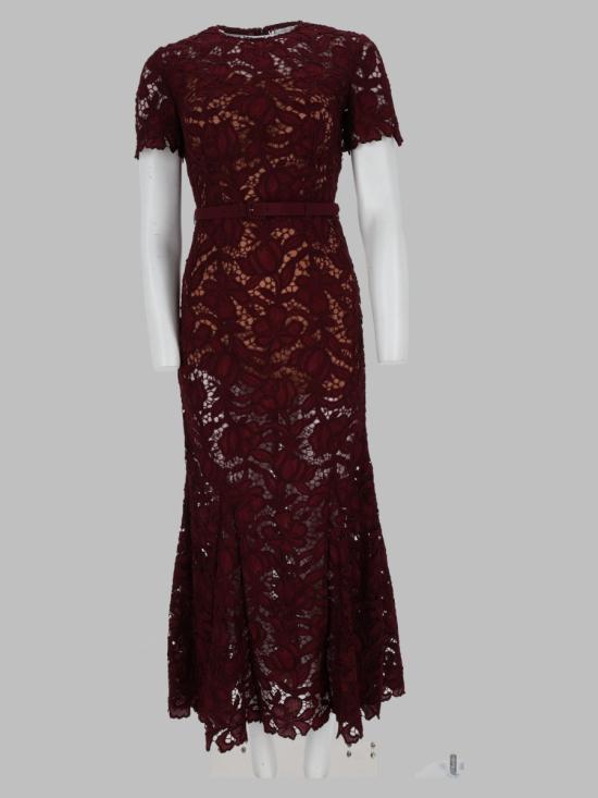 26FW 셀프 포트레이트 원피스 PF26 107M BU BURGUNDY BORDEAUX