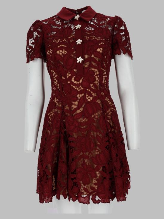 26FW 셀프 포트레이트 원피스 PF26 111SA BU BURGUNDY BORDEAUX