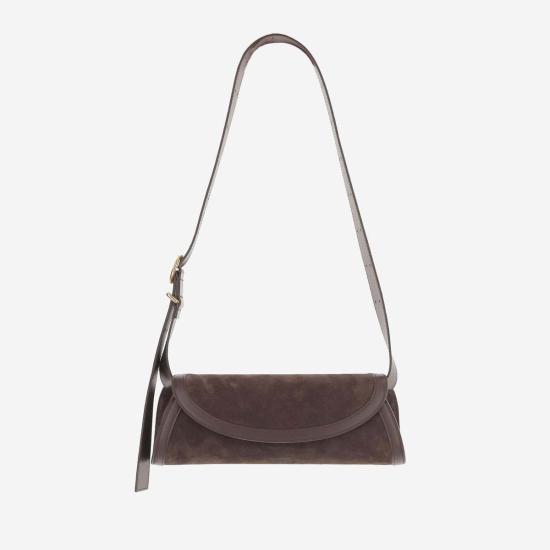  질샌더 가방 Jil Sander Cannolo Piccola 숄더백 초콜릿 플럼 - JIL SANDER