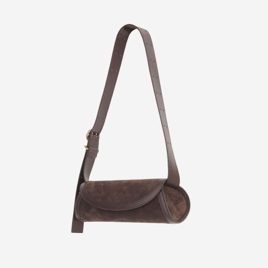  질샌더 가방 Jil Sander Cannolo Piccola 숄더백 초콜릿 플럼 - JIL SANDER