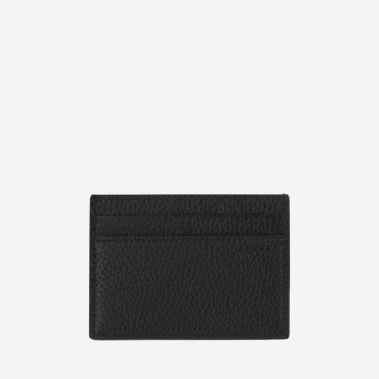  구찌 카드지갑 로고가 새겨진 블랙 가죽 카드 지갑 - GUCCI