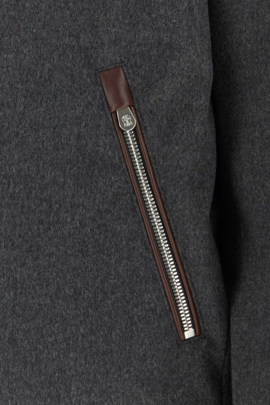 26FW 브루넬로 쿠치넬리 본디드 울 플란넬 탈부착 후드 다운 자켓 MM4701606 CNV62 GRAY - BRUNELLO CUCINELLI