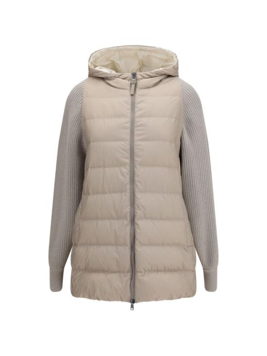 26FW 브루넬로 쿠치넬리 나일론 후드 다운 재킷 MD5987779 C7958 GREY