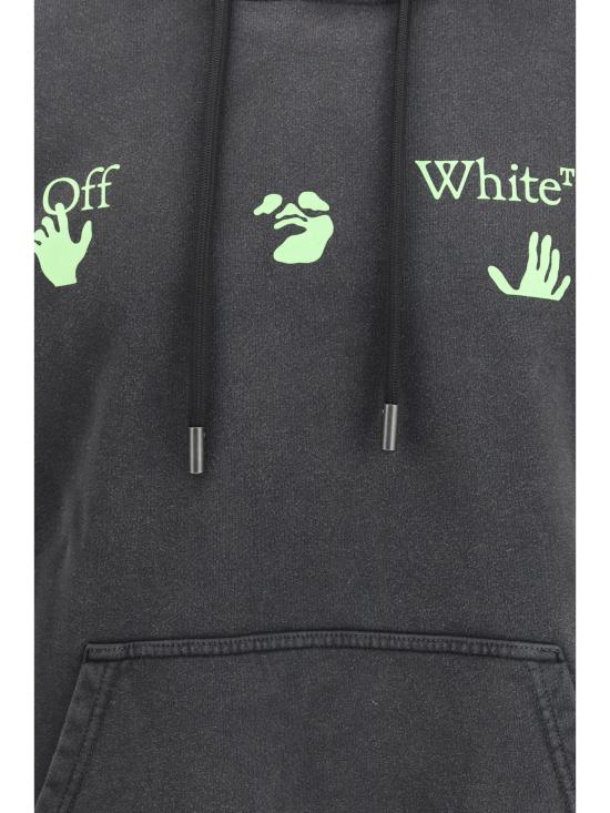 26FW 오프화이트 후드 티셔츠 OMBB085F26FLE00T00 001 GREY - OFF WHITE
