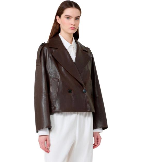 26FW 위켄드막스마라 가죽 자켓 2625446051600 002 38 Brown - WEEKEND MAX MARA