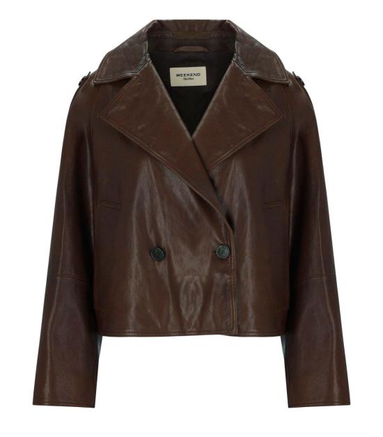 26FW 위켄드막스마라 가죽 자켓 2625446051600 002 38 Brown