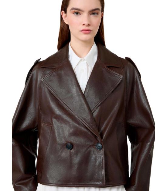 26FW 위켄드막스마라 가죽 자켓 2625446051600 002 38 Brown - WEEKEND MAX MARA