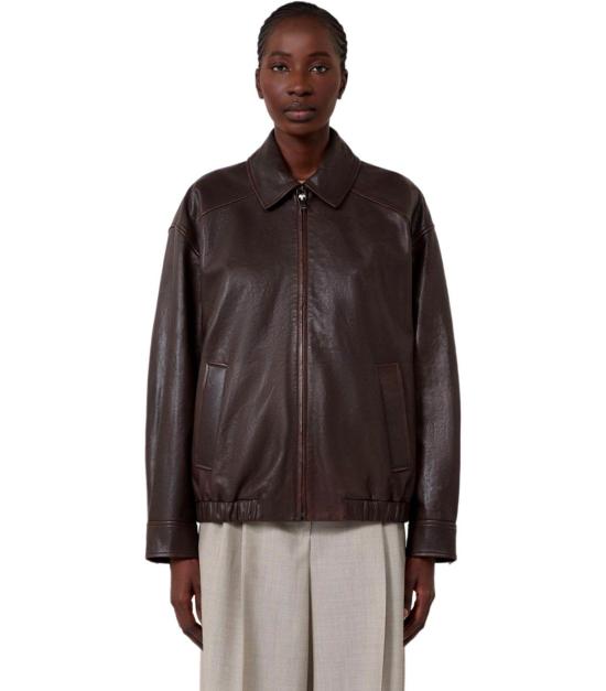 26FW 위켄드막스마라 가죽 자켓 2625446041600 003 38 Brown - WEEKEND MAX MARA