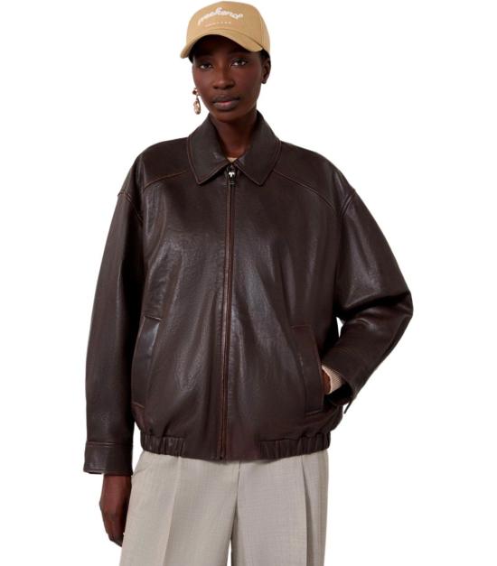 26FW 위켄드막스마라 가죽 자켓 2625446041600 003 38 Brown - WEEKEND MAX MARA