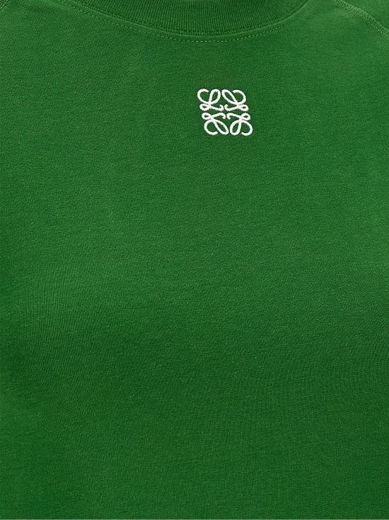 26FW 로에베 코튼 블렌드 스몰 핏 티셔츠 코튼 블렌드 스몰 핏 티셔츠 S359Y22XA74100 Green - LOEWE