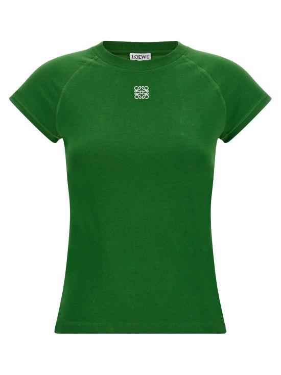 26FW 로에베 코튼 블렌드 스몰 핏 티셔츠 코튼 블렌드 스몰 핏 티셔츠 S359Y22XA74100 Green