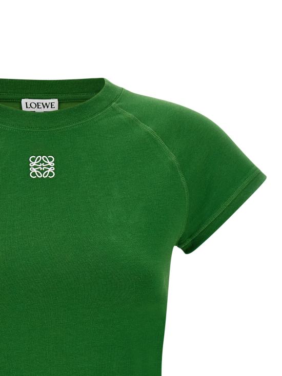 26FW 로에베 코튼 블렌드 스몰 핏 티셔츠 코튼 블렌드 스몰 핏 티셔츠 S359Y22XA74100 Green - LOEWE