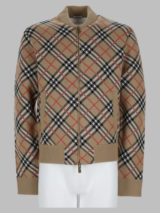26FW 버버리 체크 코튼 울 보머 재킷 8119437 B9368 BEIGE