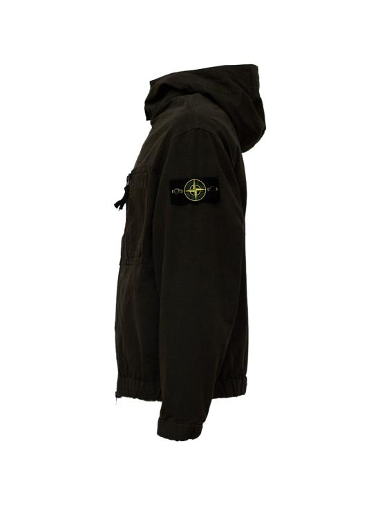 26FW 스톤 아일랜드 오가닉 코튼 립스톱 후드 오버셔츠 L2S151200011S0211 V0078 CARBON - STONE ISLAND