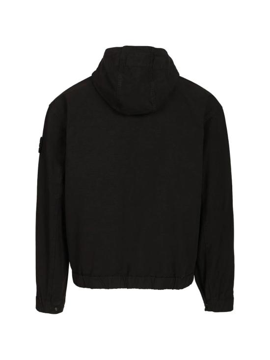 26FW 스톤 아일랜드 오가닉 코튼 립스톱 후드 오버셔츠 L2S151200011S0211 V0029 Black - STONE ISLAND