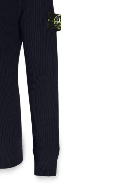 26FW 스톤 아일랜드 리브드 니트 로고 패치 스웨터 L2S155100053S00C2 V0020 BLUE - STONE ISLAND