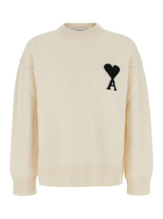 26FW 아미 빅 하트 울 크루넥 스웨터 UKS838018151 White