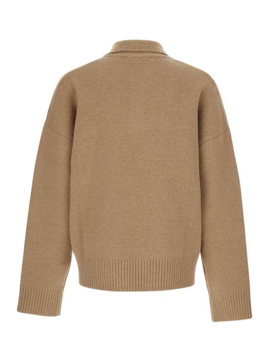 26FW 아미 ADC 알파카 폴로 스웨터 UPL408KN0135A278 Beige - AMI