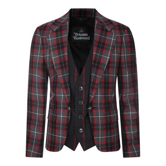 26FW 비비안웨스트우드 수트 자켓 23010035 W01NGP210 CHARCOAL RED
