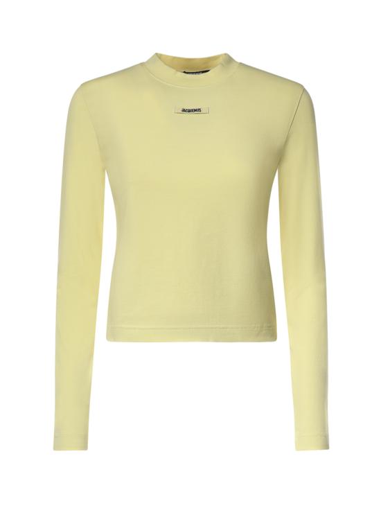 26FW 자크뮈스 그로그랭 로고 롱슬리브 티셔츠 TSW00155AJ00124 205 PALE YELLOW